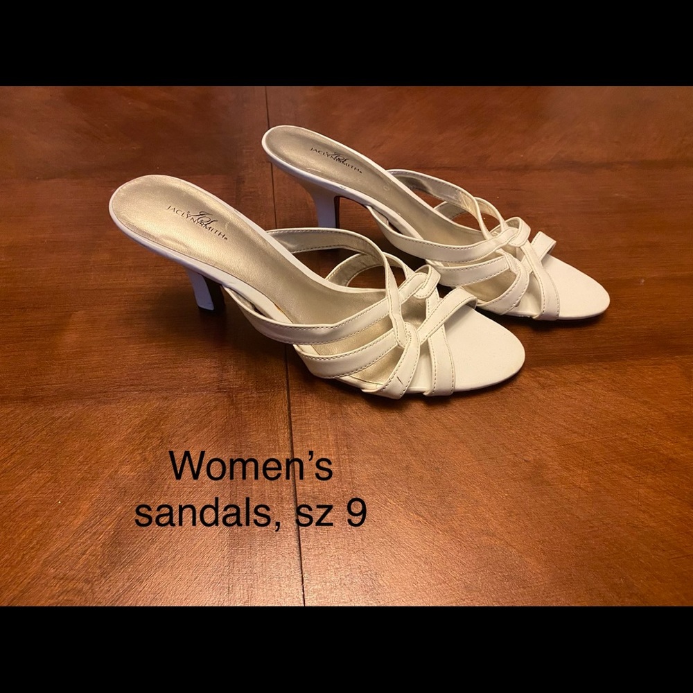 Woman’s white heels!